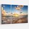 Designart - Sunrise on Beach of Caribbean Sea - Large Seashore Canvas Art Print